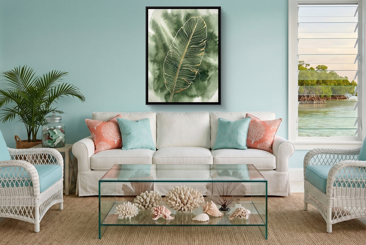 Banana Leaf Fine Outline - Luxury Wall Art