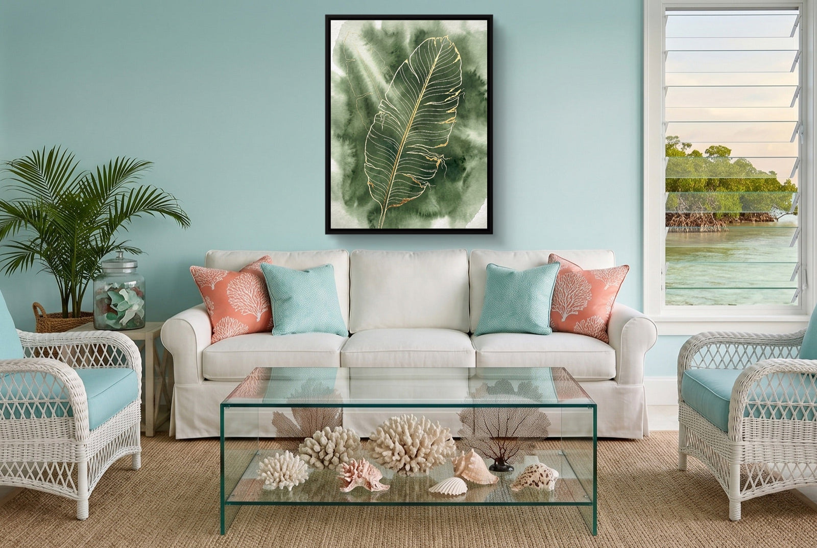 Banana Leaf Fine Outline - Luxury Wall Art