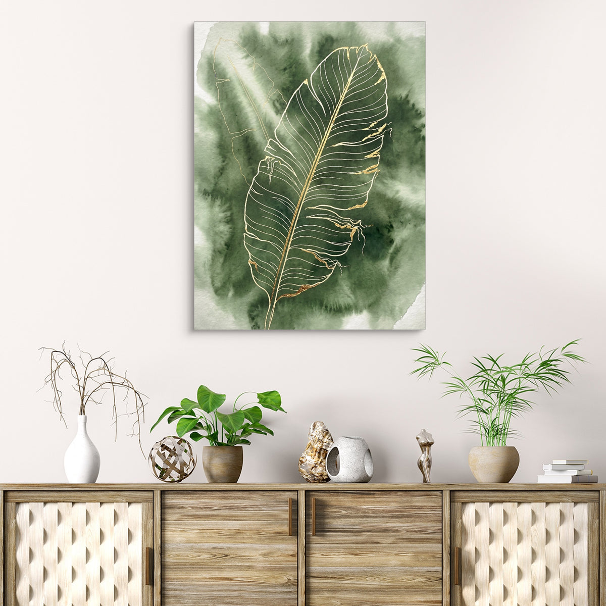 Banana Leaf Fine Outline — banana leaf fine outline sq beach cabinet 1port flush print