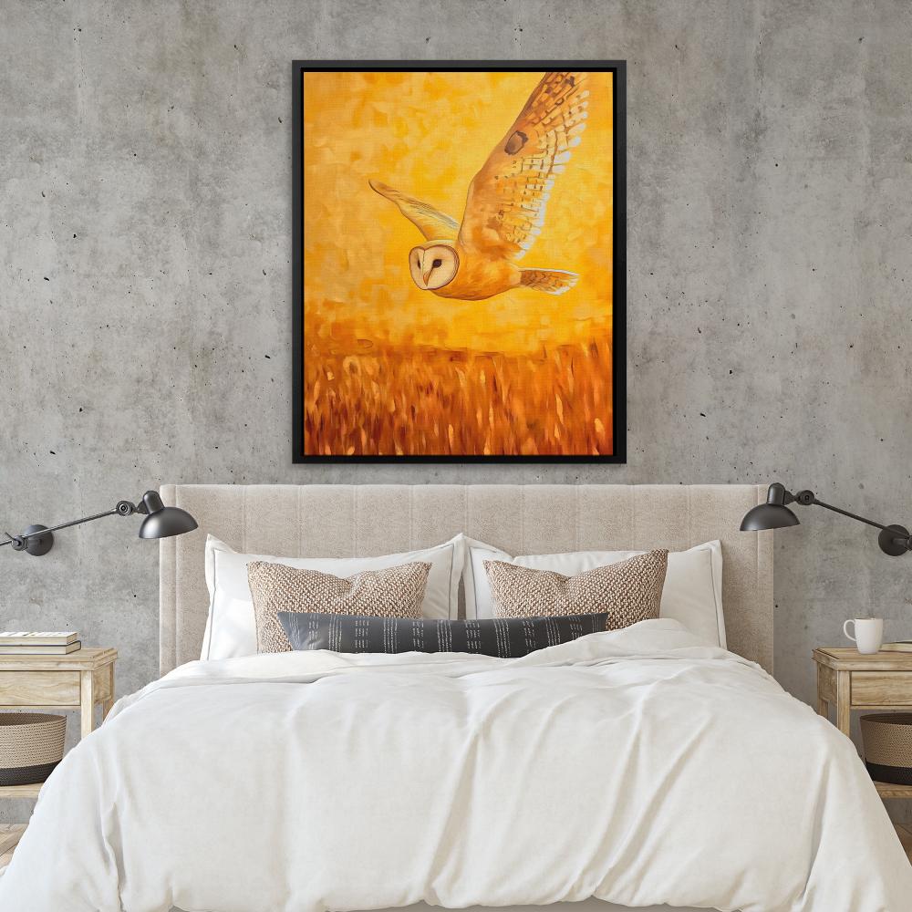 Barn Owl in Sunset Glow - Luxury Wall Art