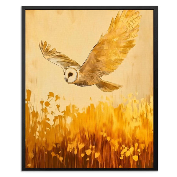 Barn Owl in the Wheat in a room