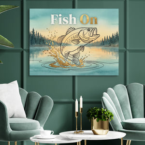Bass Lake Leap — bass lake leap sq green luxury rom 1land flush print
