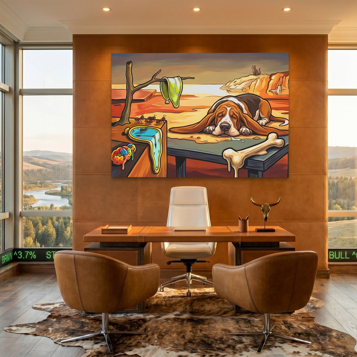 Basset Hound Melting - Luxury Wall Art