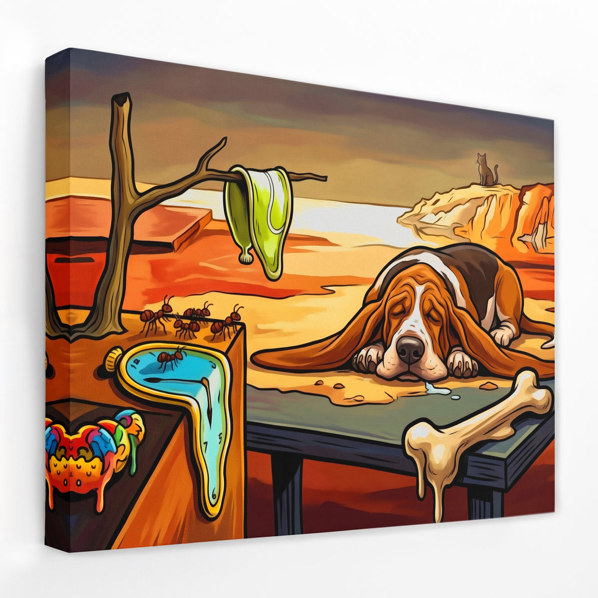 Basset Hound Melting — Basset Hound Melting Landscape   Side View   Mirror Wrap 154