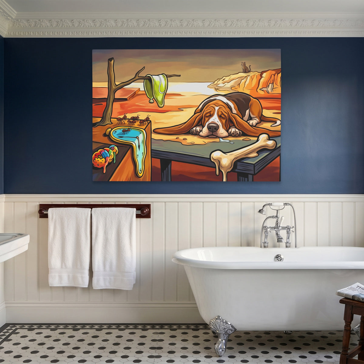 Basset Hound Melting — Basset Hound Melting Blue Bathroom Land 46