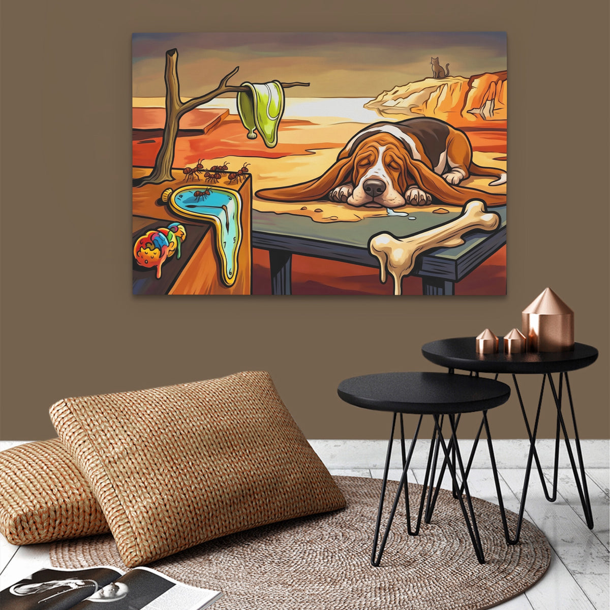 Basset Hound Melting — Basset Hound Melting brown wallroom 262