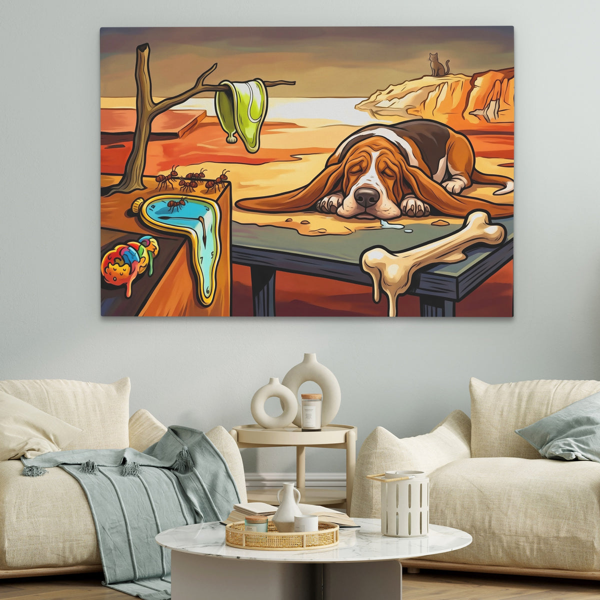 Basset Hound Melting — Basset Hound Melting White couches land 244