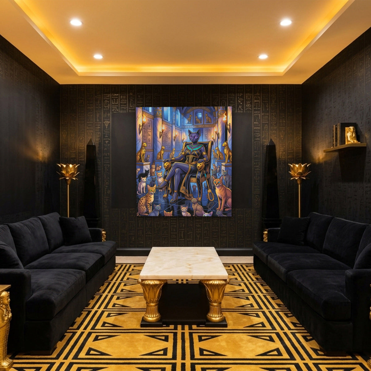 Bastet Egyptian Throne - Luxury Wall Art