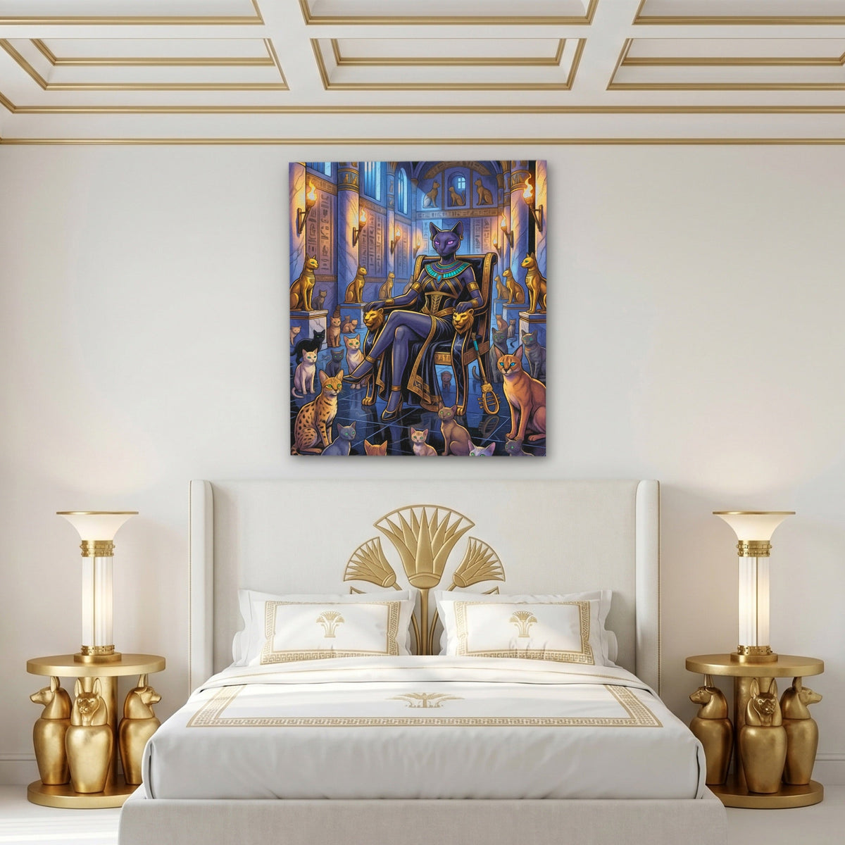 Bastet Egyptian Throne - Luxury Wall Art