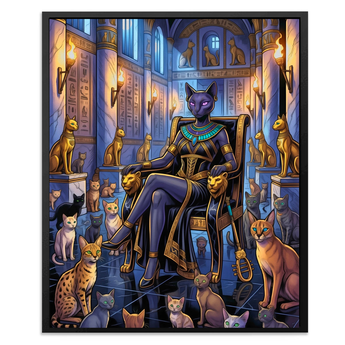 Bastet Egyptian Throne - Luxury Wall Art