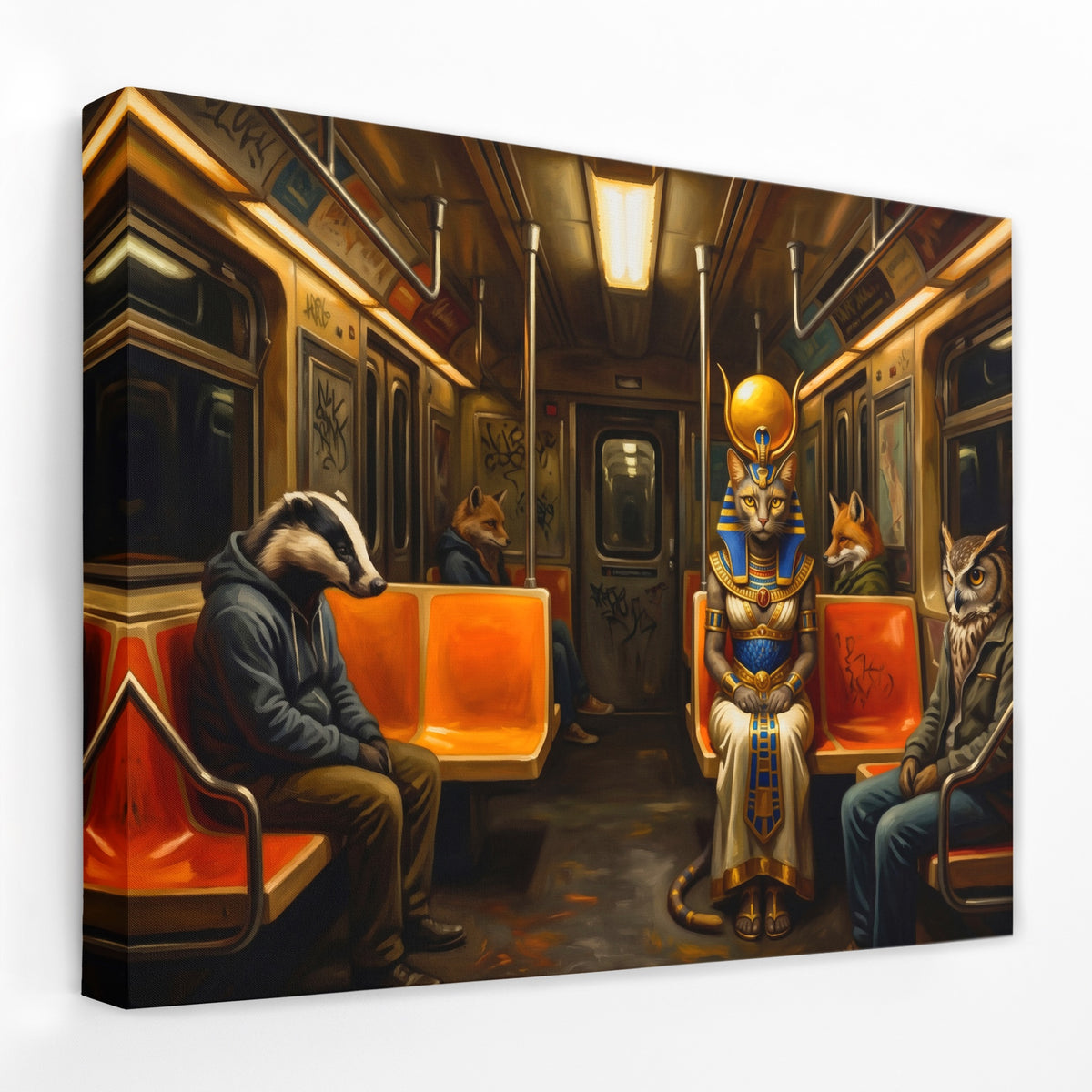 Bastet Midnight Transit — Bastet Midnight Transit Landscape   Side View   Mirror Wrap 142