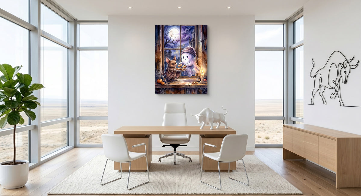 Bat's Cookie Offering — bat's cookie offering office space with furniture 1port flush print