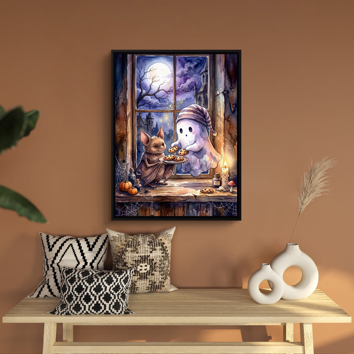Bat's Cookie Offering — bat's cookie offering sq bench wall 1port framed black
