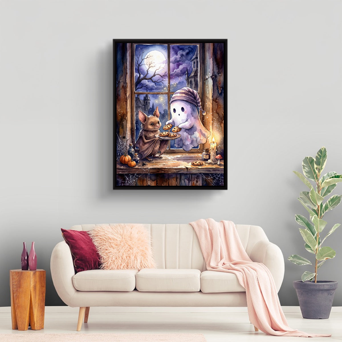 Bat's Cookie Offering — bat's cookie offering sq land nice living room 1port framed black