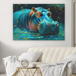 Bathing Hippo - Luxury Wall Art