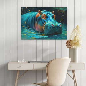 Bathing Hippo - Luxury Wall Art