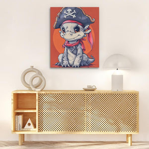 a painting of a cat wearing a pirate hat