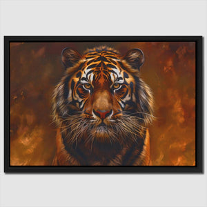 a painting of a tiger in a frame