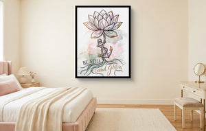 Be Still And Grow — be still and grow pastel feminine bedroom 1port framed black