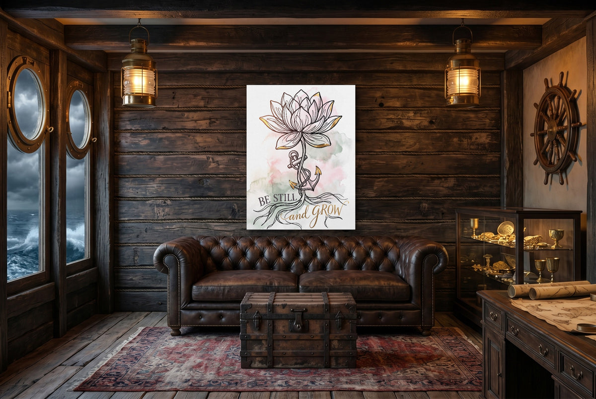 Be Still And Grow — be still and grow small cabin interior view 1port flush print