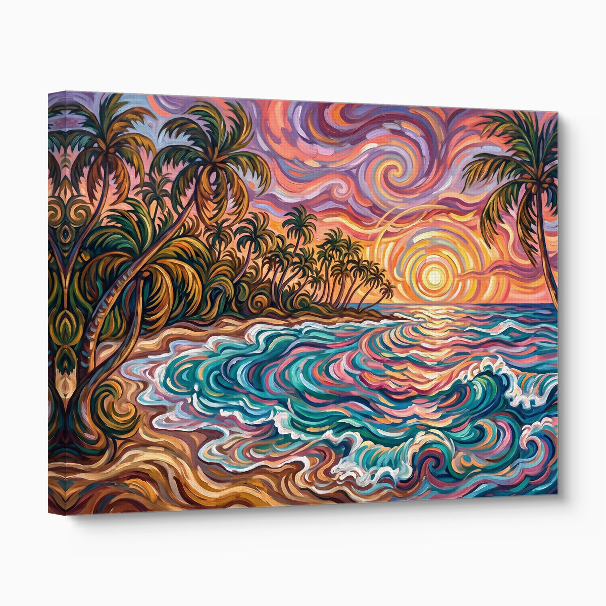 Beach Sunset Swirls — beach sunset swirls angled flush print