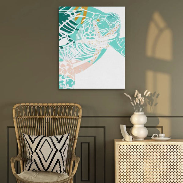Beachside Turtle Print in a room