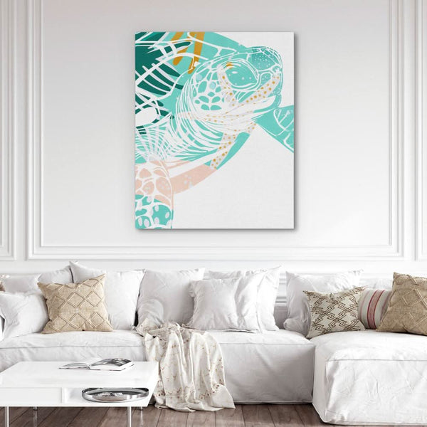 Beachside Turtle Print in a room
