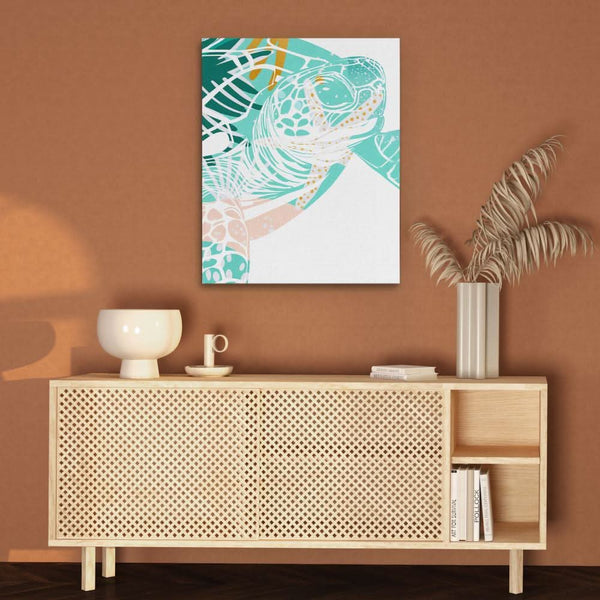 Beachside Turtle Print in a room