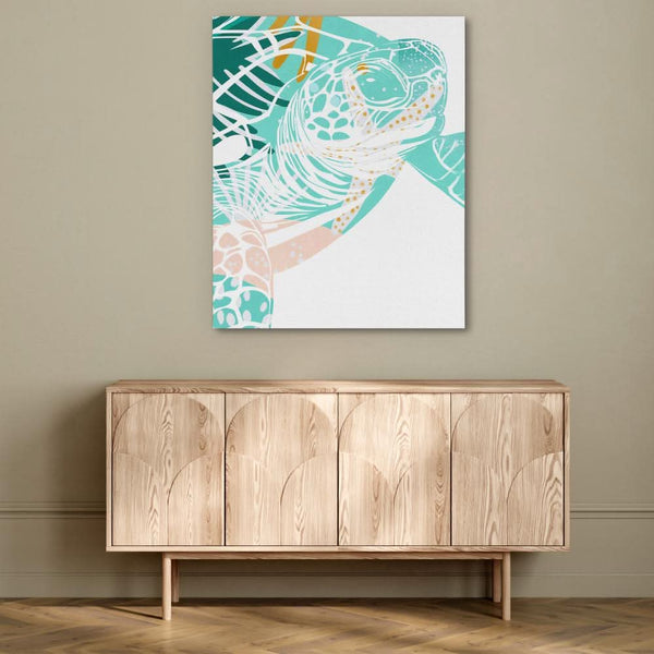 Beachside Turtle Print in a room