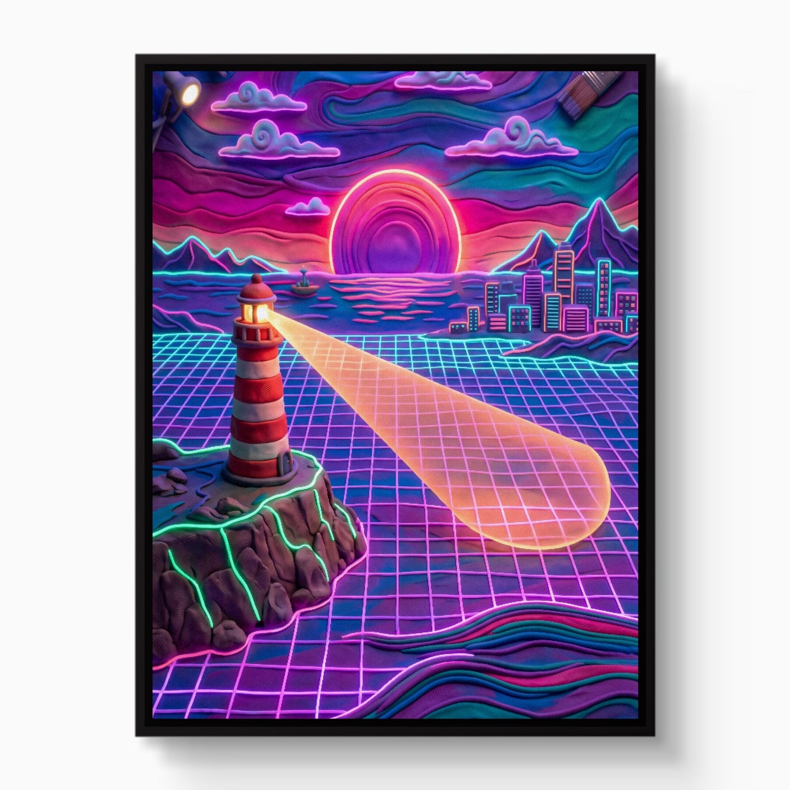Beacon Across Grid - Luxury Wall Art
