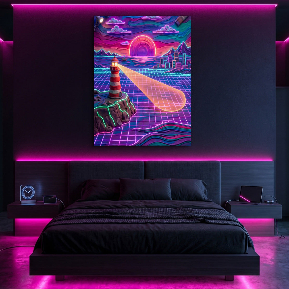 Beacon Across Grid - Luxury Wall Art