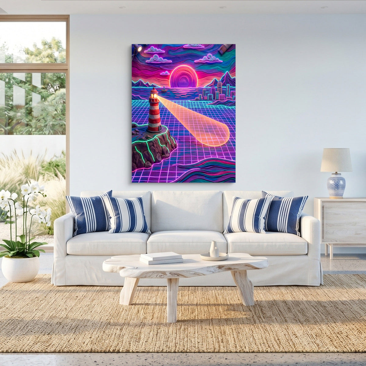 Beacon Across Grid - Luxury Wall Art
