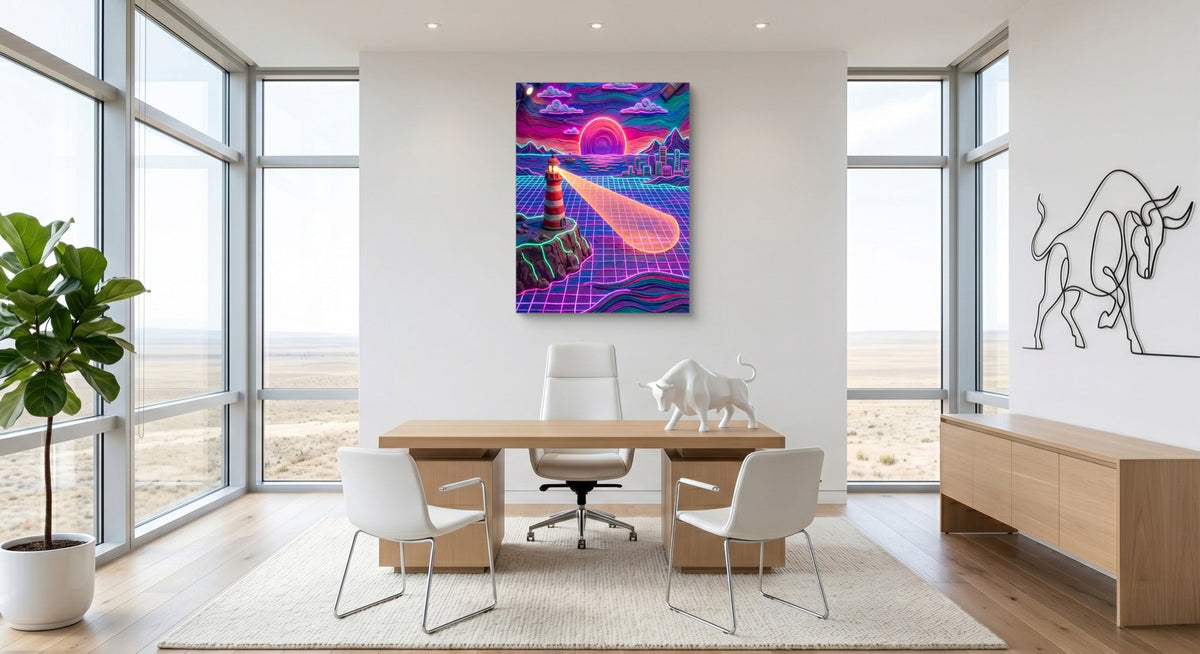 Beacon Across Grid - Luxury Wall Art