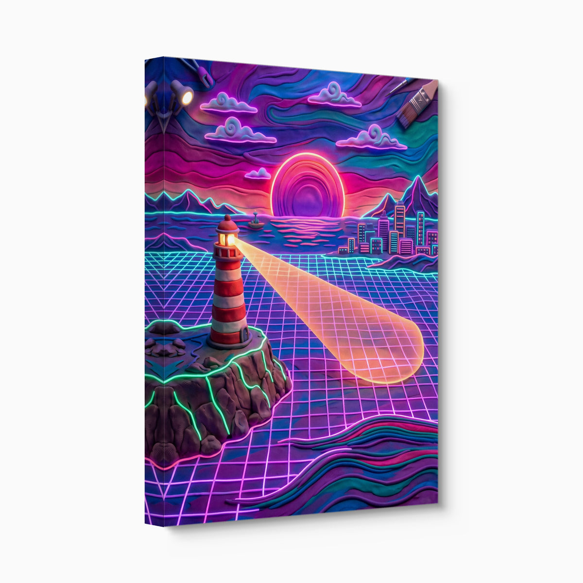 Beacon Across Grid — beacon across grid angled flush print