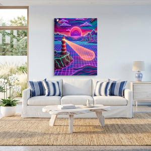 Beacon Across Grid — beacon across grid sq beach house 1port flush print