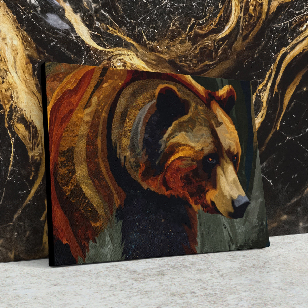 Bear Amber Expressionist - Luxury Wall Art