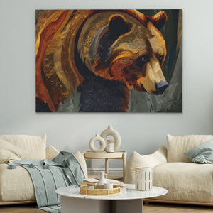 Bear Amber Expressionist - Luxury Wall Art