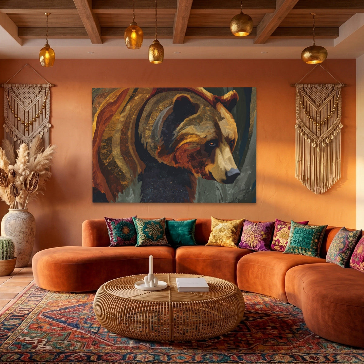 Bear Amber Expressionist - Luxury Wall Art