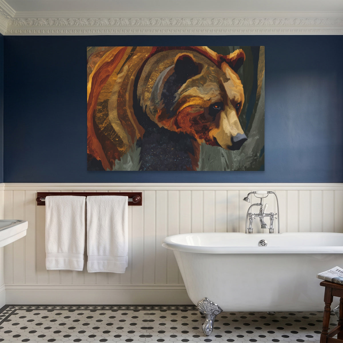 Bear Amber Expressionist — Bear Amber Expressionist Blue Bathroom Land 49