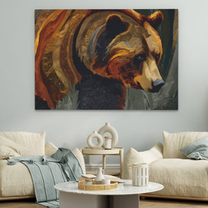 Bear Amber Expressionist — Bear Amber Expressionist White couches land 247