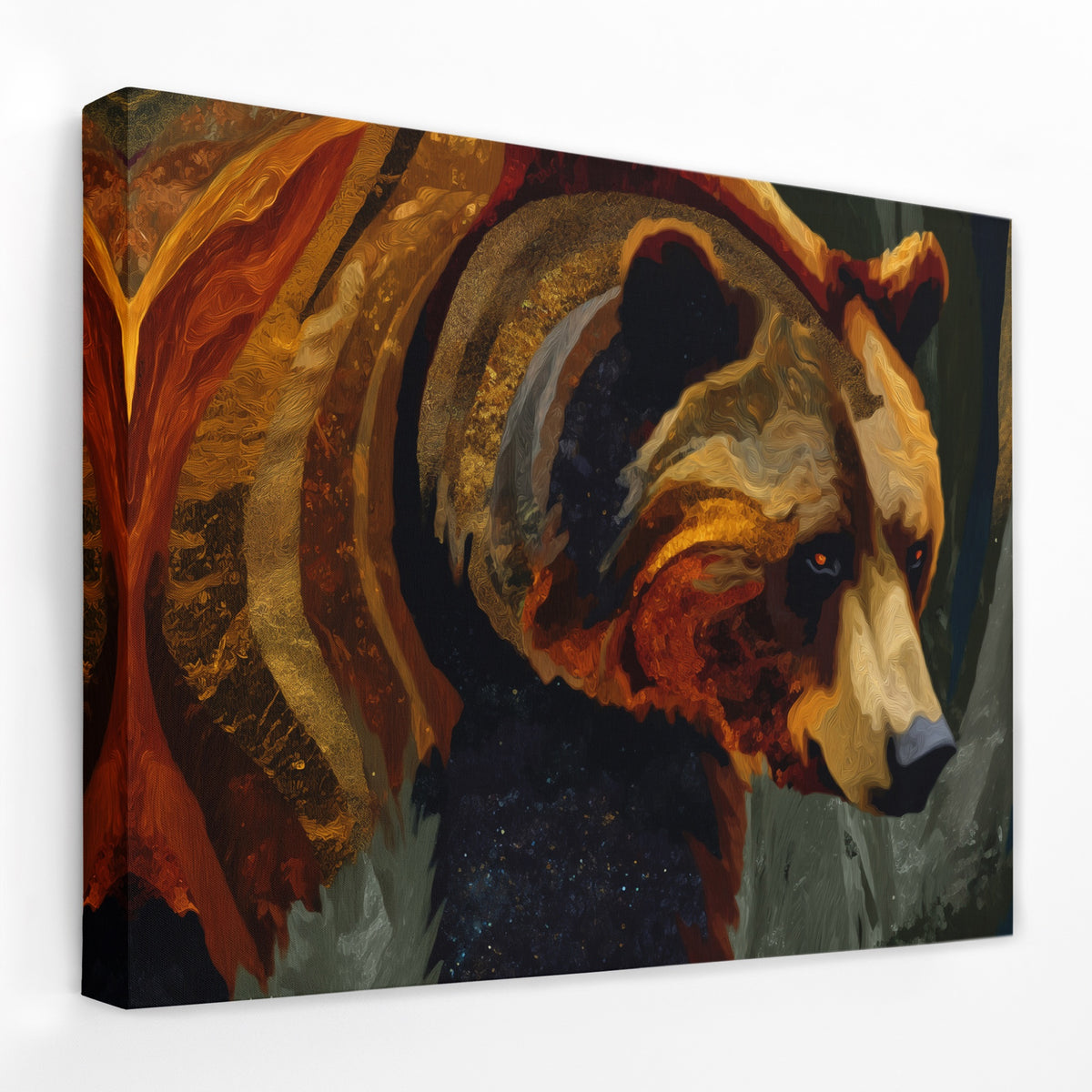 Bear Amber Expressionist — Bear Amber Expressionist Landscape   Side View   Mirror Wrap 157
