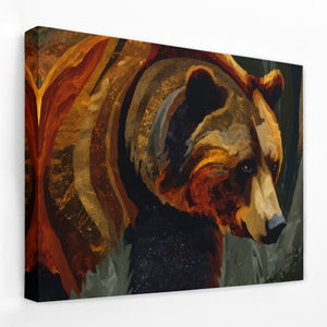Bear Amber Expressionist — Bear Amber Expressionist Landscape   Side View   Mirror Wrap 157