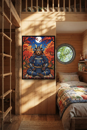 Bear Autumn Samurai — bear autumn samurai p bedroom with loft area 1port framed black