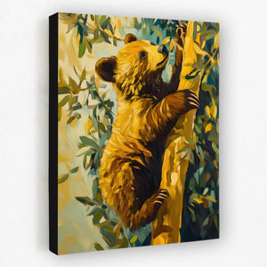 Bear Cub’s Brave Climb - Luxury Wall Art