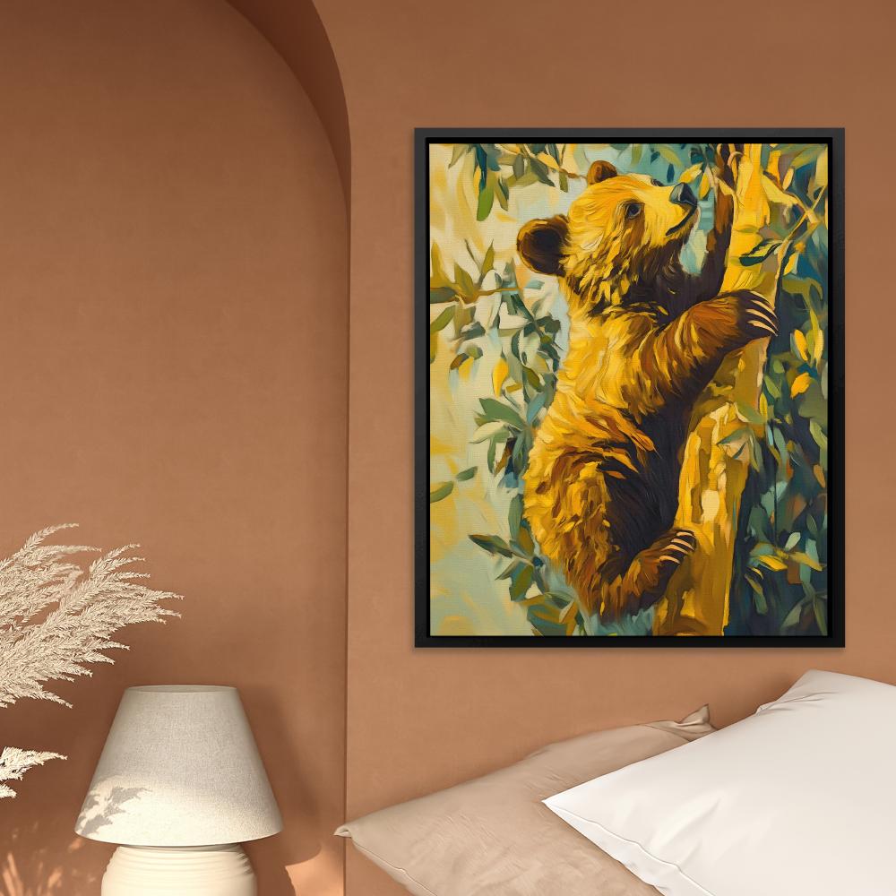 Bear Cub’s Brave Climb - Luxury Wall Art
