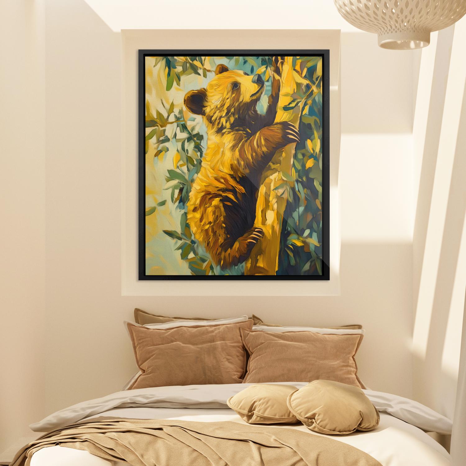 Bear Cub’s Brave Climb - Luxury Wall Art