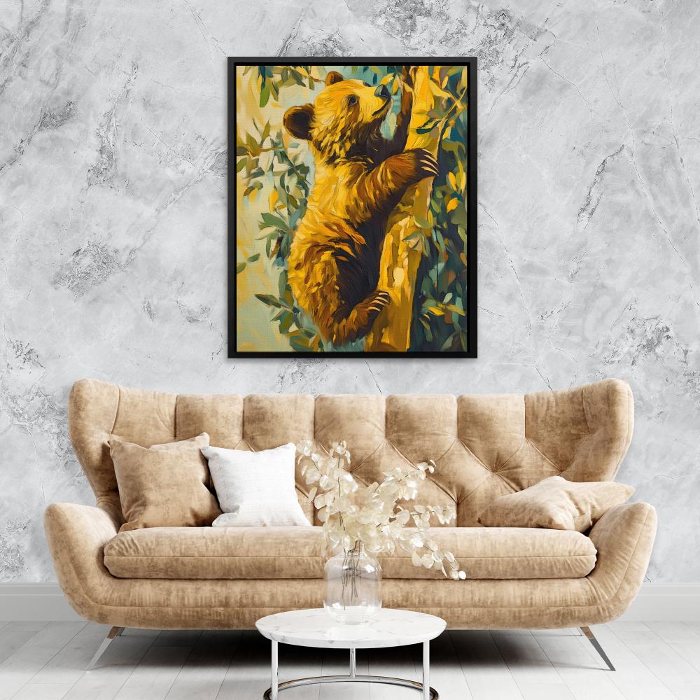 Bear Cub’s Brave Climb - Luxury Wall Art