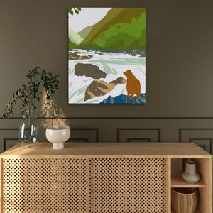 Bear Fishing - Luxury Wall Art