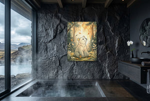 Bear Forest Light — bear forest light small bathroom with window 1port flush print