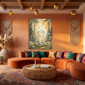 Bear Forest Light — bear forest light sq boho living 1port flush print